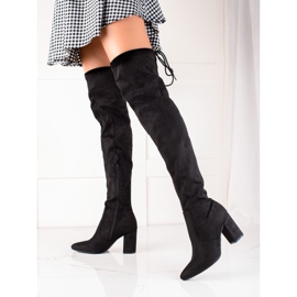 Kayla Visoke čizme od antilopa crna 1