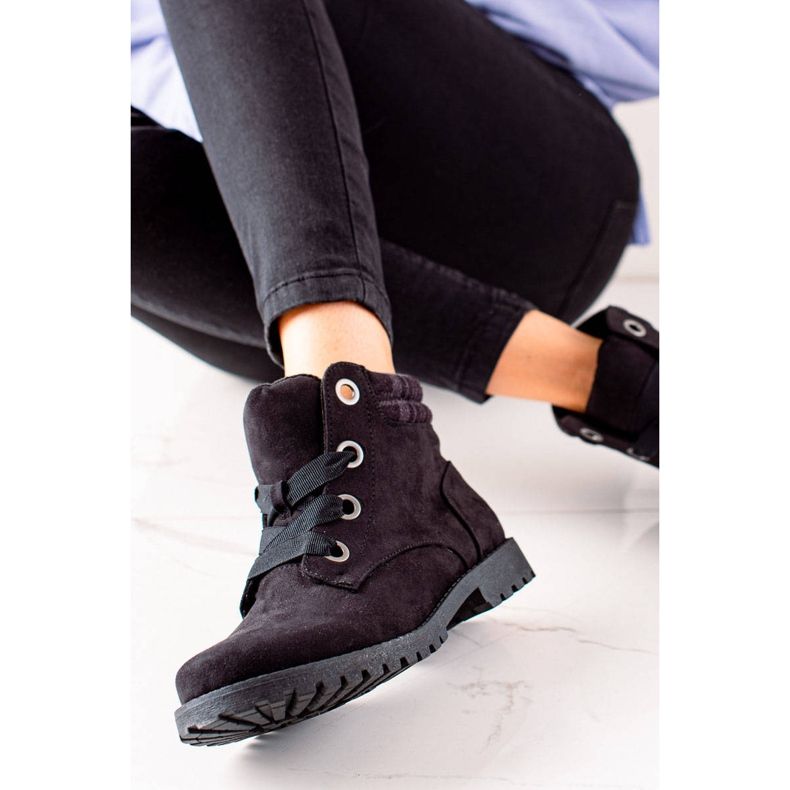 TRENDI Suede Traper čizme crno 1