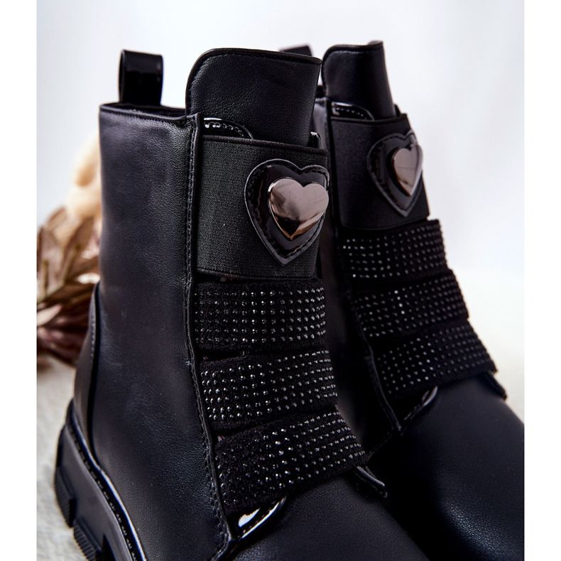 PA1 Crne Miraven dječje čizme izolirane krznom crno 1