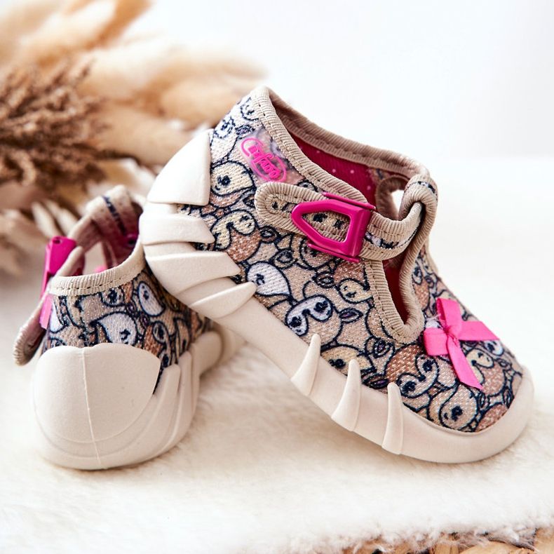 BEFADO S.A. Papuče Inblu Srna sa mašnom 110P437 bež smeđa 2