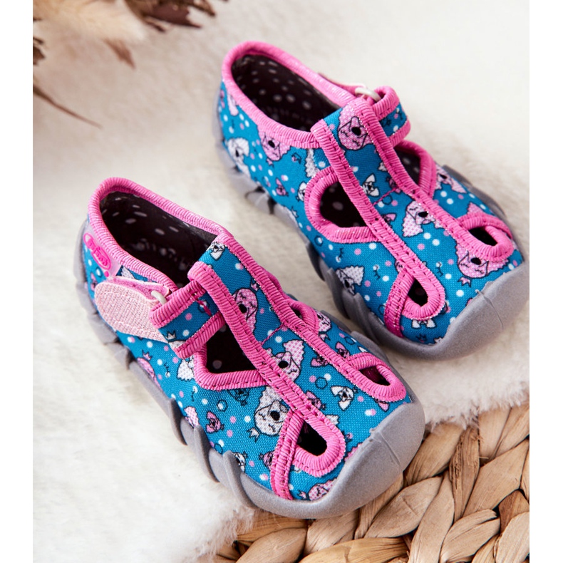 BEFADO S.A. Papuče Inblu s čičkom 190P100 Plavo-ružičasta plava 1