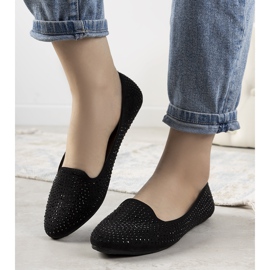 Crne balerine ukrašene Harriette kubičnim cirkonijem crna 1