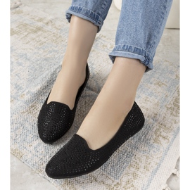 Crne balerine ukrašene Harriette kubičnim cirkonijem crno 2