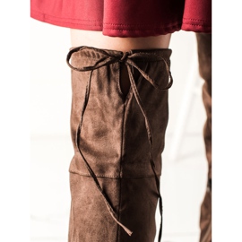 TRENDI Udobne čizme preko koljena smeđa 1