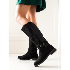 TRENDI Ležerne čizme s kopčom crno 1