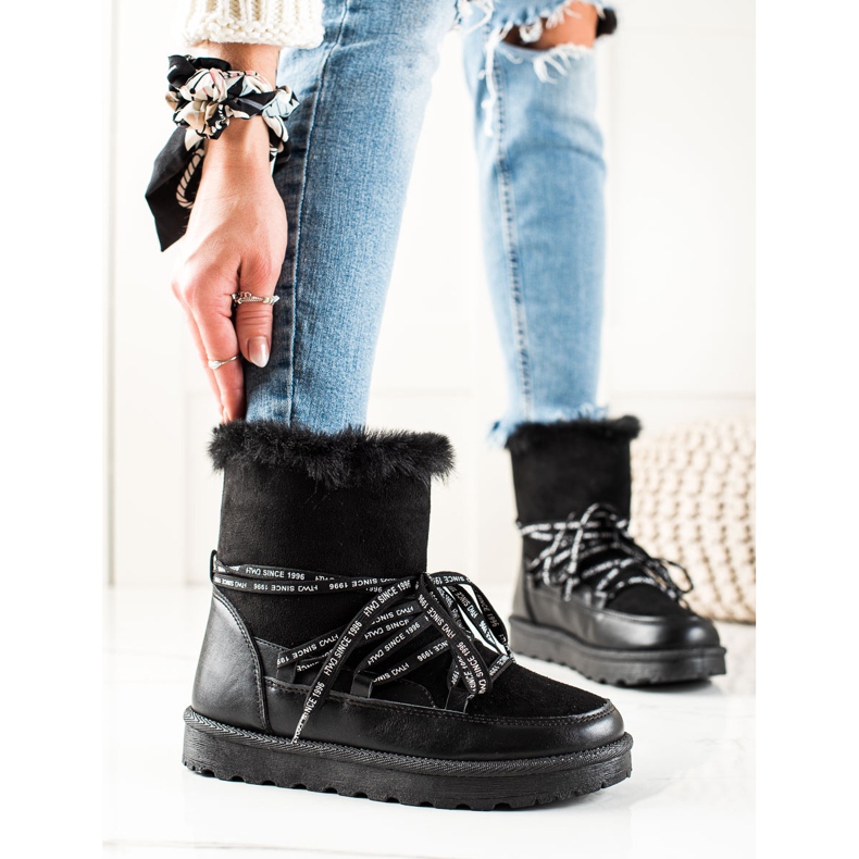 W. Potocki Crne čizme za snijeg Potocki crna 1