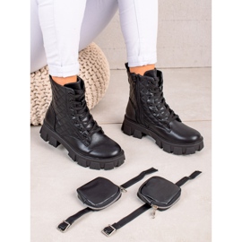 Best Shoes Prošivene traperice s džepom crna 1