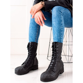 Seastar Visoke čizme na vezanje crna 2