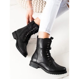 Super Mode Klasične čizme na vezanje crno 1