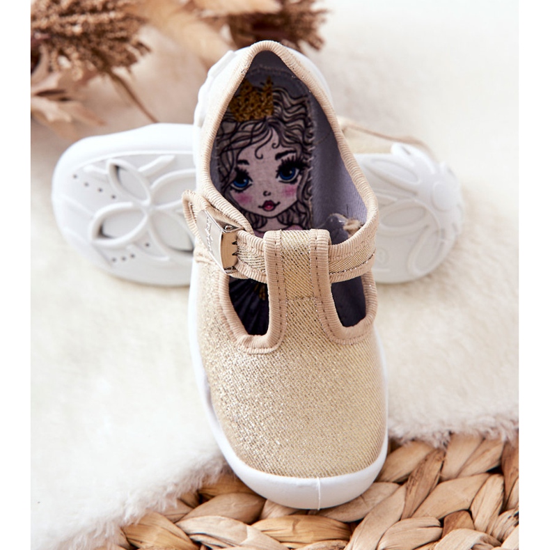 BEFADO S.A. Balerine papuče Befado Shiny 115X003 Zlatne zlatni 1