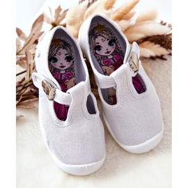 BEFADO S.A. Balerina papuče Befado Shiny 115X001 Silver srebro 1