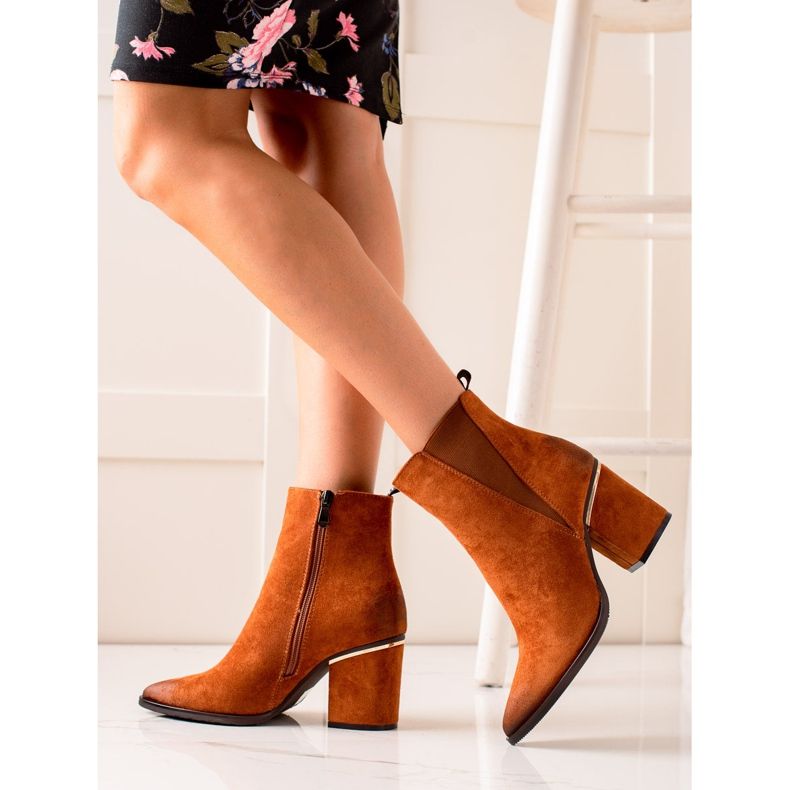 W. Potocki Čizme na širokom Potočkom stupu smeđa 1