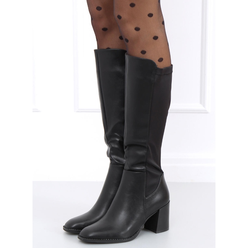 Čizme s visokom potpeticom Ramona Black crno 2