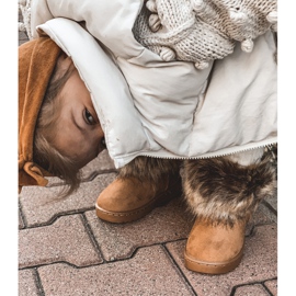 FRROCK Snježne čizme s krznom Kamila Mala lisica bež žuta boja 2