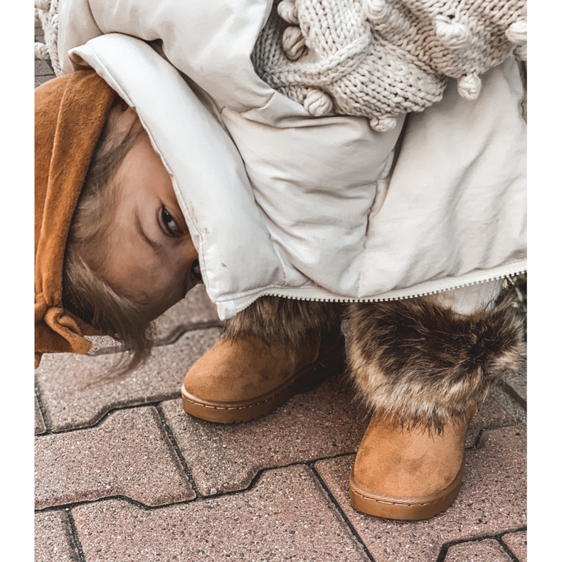 FRROCK Snježne čizme s krznom Kamila Mala lisica bež žuta boja 2