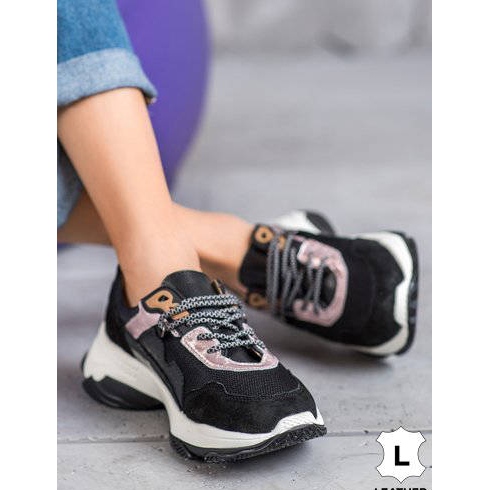 Goodin Udobne kožne tenisice crno 2