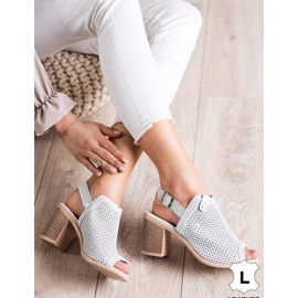 Sjajne sandale izrađene od VINCEZA kože srebro 1