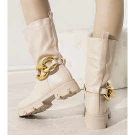 Bež izolirane čizme s Harrison lancem 1