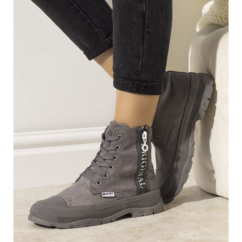 Sive ženske tople čizme Goris siva 1