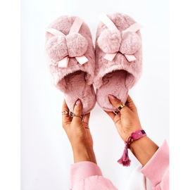 Krznene papuče s pomponima Pink Pamppies ružičasta 1
