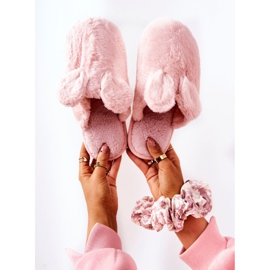 Krznene papuče s ružičastim Thorpe ušima ružičasta 1