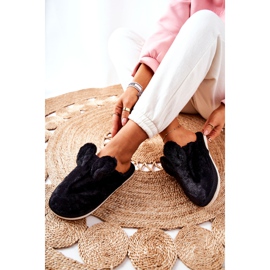 Krznene papuče s crnim Thorpe ušima crna 2