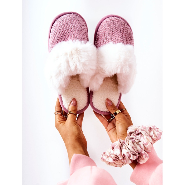 Tople ružičaste papuče s krznom Flamarin bež ružičasta 1