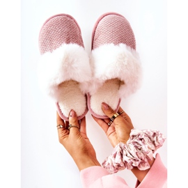 Tople papuče s krznom Pink Flamarin bež ružičasta 1