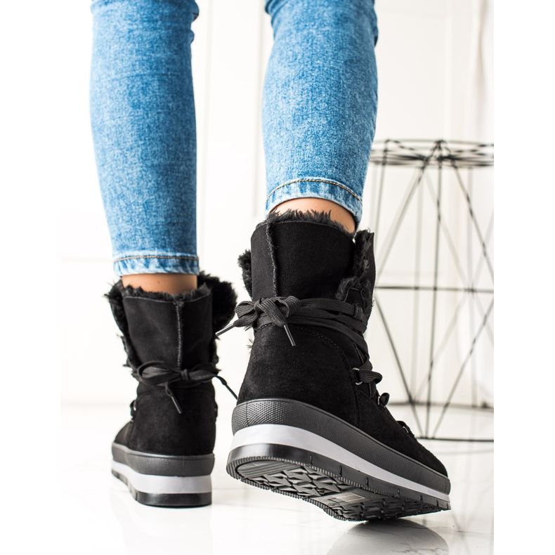 TRENDI Crne antilop čizme za snijeg crno 1