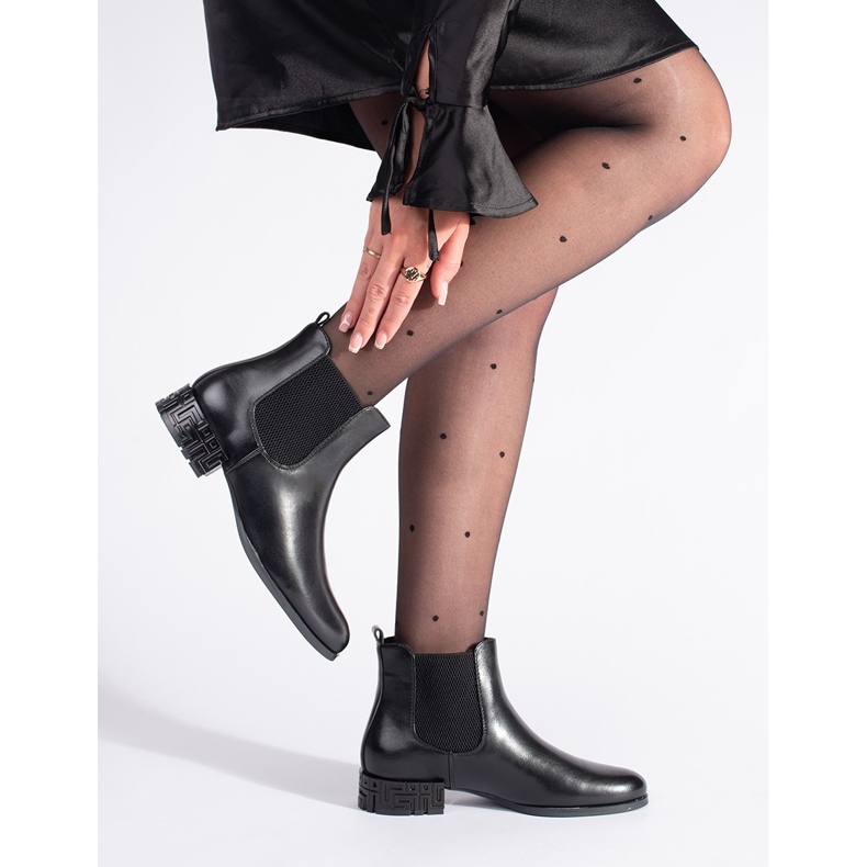 Sergio Leone Chelsea čizme s ukrasnom petom crna 1