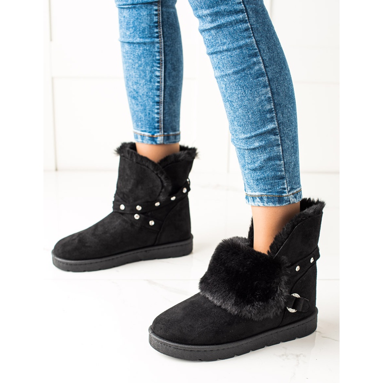 TRENDI Crni mukluki sa cirkonima crna 1