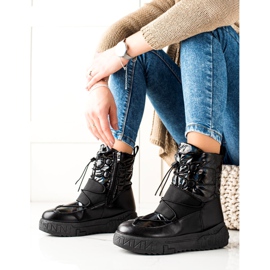 TRENDI Udobne čizme za snijeg na platformi crna 1