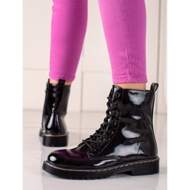 Small Swan Klasične lakirane planinarske cipele crno 1