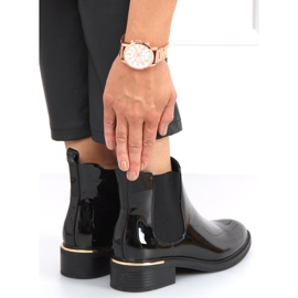 Lakirane ženske Chelsea čizme Petit Black crna 1