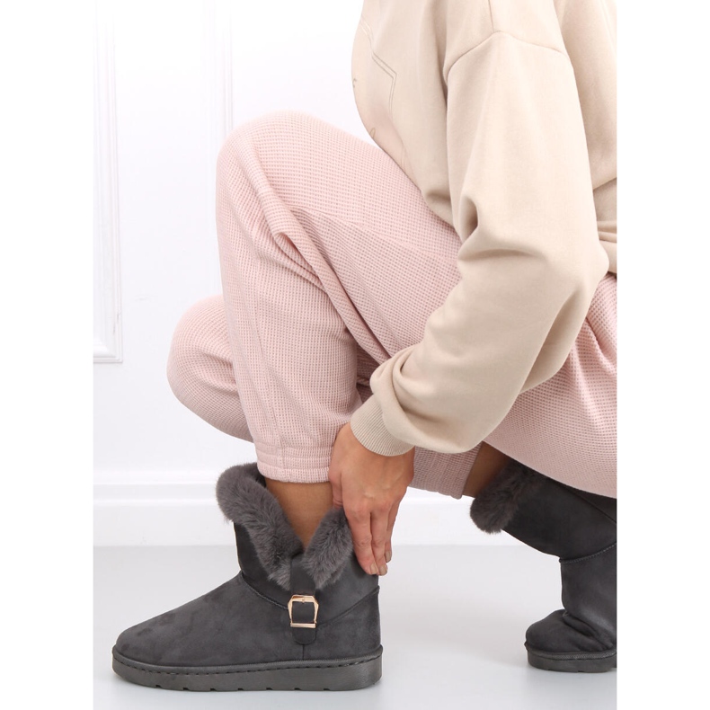 Ženske čizme za snijeg s Wibo Grey kopčom siva 1