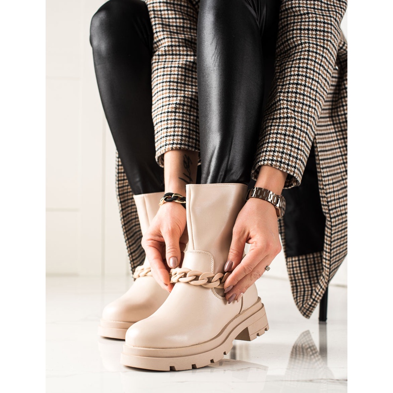 TRENDI Moderne čizme s platformom bež 2