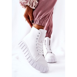 Kožne visoke tenisice na bijeloj Meniphise platformi bijela 1