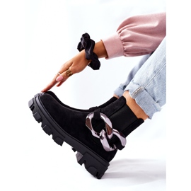 S.Barski Ženske izolirane čizme, crne čizme Chelsea s ukrasom crna 4