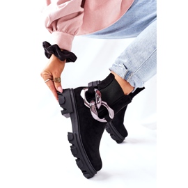 S.Barski Ženske izolirane čizme, crne čizme Chelsea s ukrasom crna 3