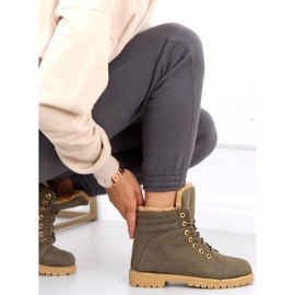 Ženske izolirane drvene čizme Polle Green Black zelena 2