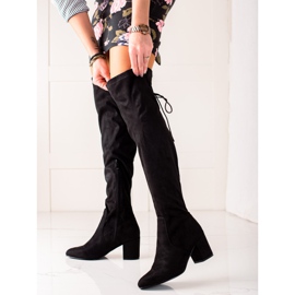 Laura Mode Čizme s visokom potpeticom do bedara crna 1
