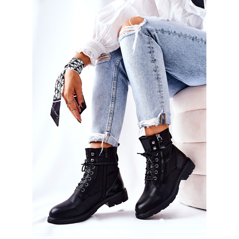 Crne Mirthbrow tople čizme s patentnim zatvaračem crna 2