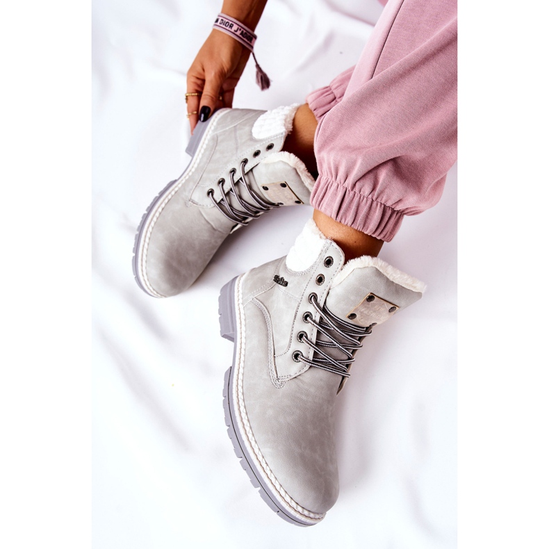 PH1 Zagrijane kožne trappers svijetlosive Laralis siva 1