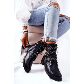 Kožne gležnjače s prugama sa životinjskim uzorkom Crna keferina 1