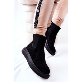 PS1 Suede Booties Jodhpur čizme na platformi Black Marissa crno 2