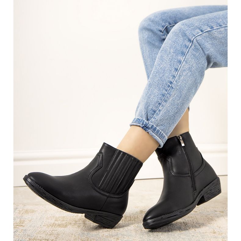 Crne Jolicoeur tople kaubojske čizme crna 1