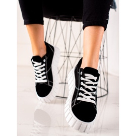 TRENDI Crne tenisice na platformi crno 1