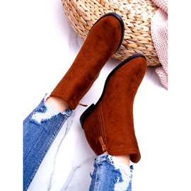 BUGO Ženske čizme na klin Suede Camel Tema smeđa 5