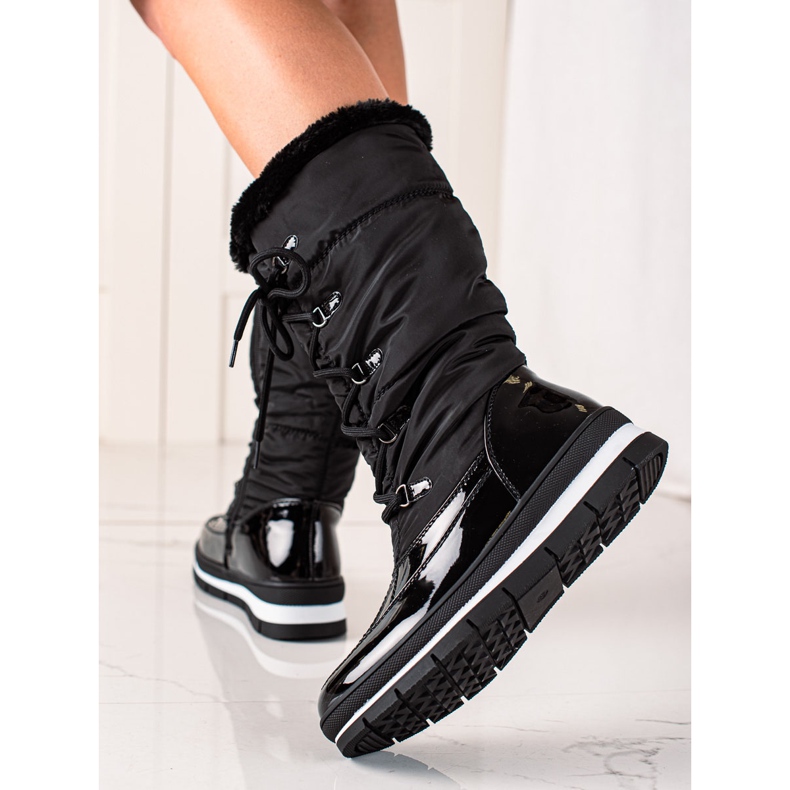 TRENDI Visoke čizme za snijeg s krznom crna 2