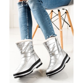 TRENDI Klasične čizme za snijeg na patent zatvarač srebro 1